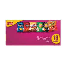 Snack chip variety pack box with mixed chip bags and 18 count label on front