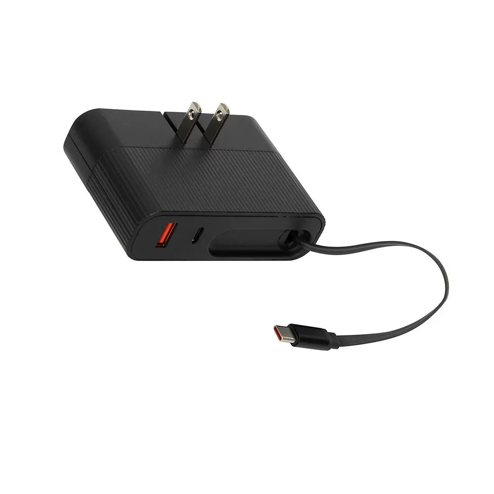 45W AC Pro with Retractable USB-C Cable and 1 USB-A and 1 USB-C Wall Charger - USA MEGA SHOP