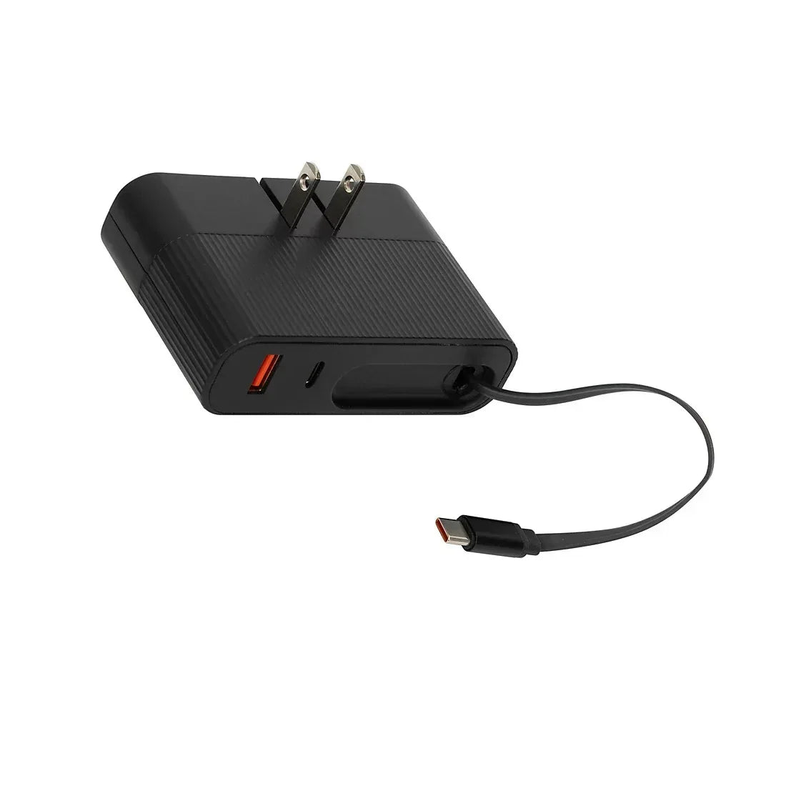 45W AC Pro with Retractable USB-C Cable and 1 USB-A and 1 USB-C Wall Charger