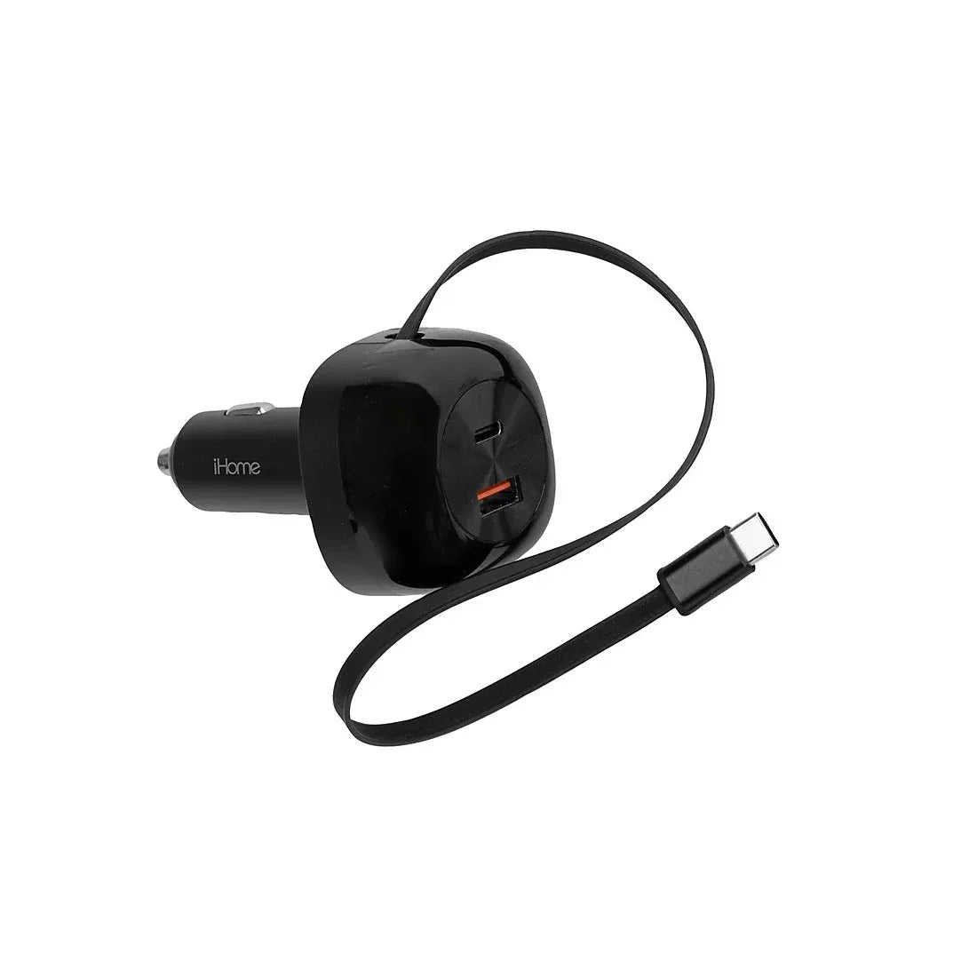 45W Dual Port Car with Retractable USB-C Cable and 1USB-A and 1 USB-C Car Charger - USA MEGA SHOP