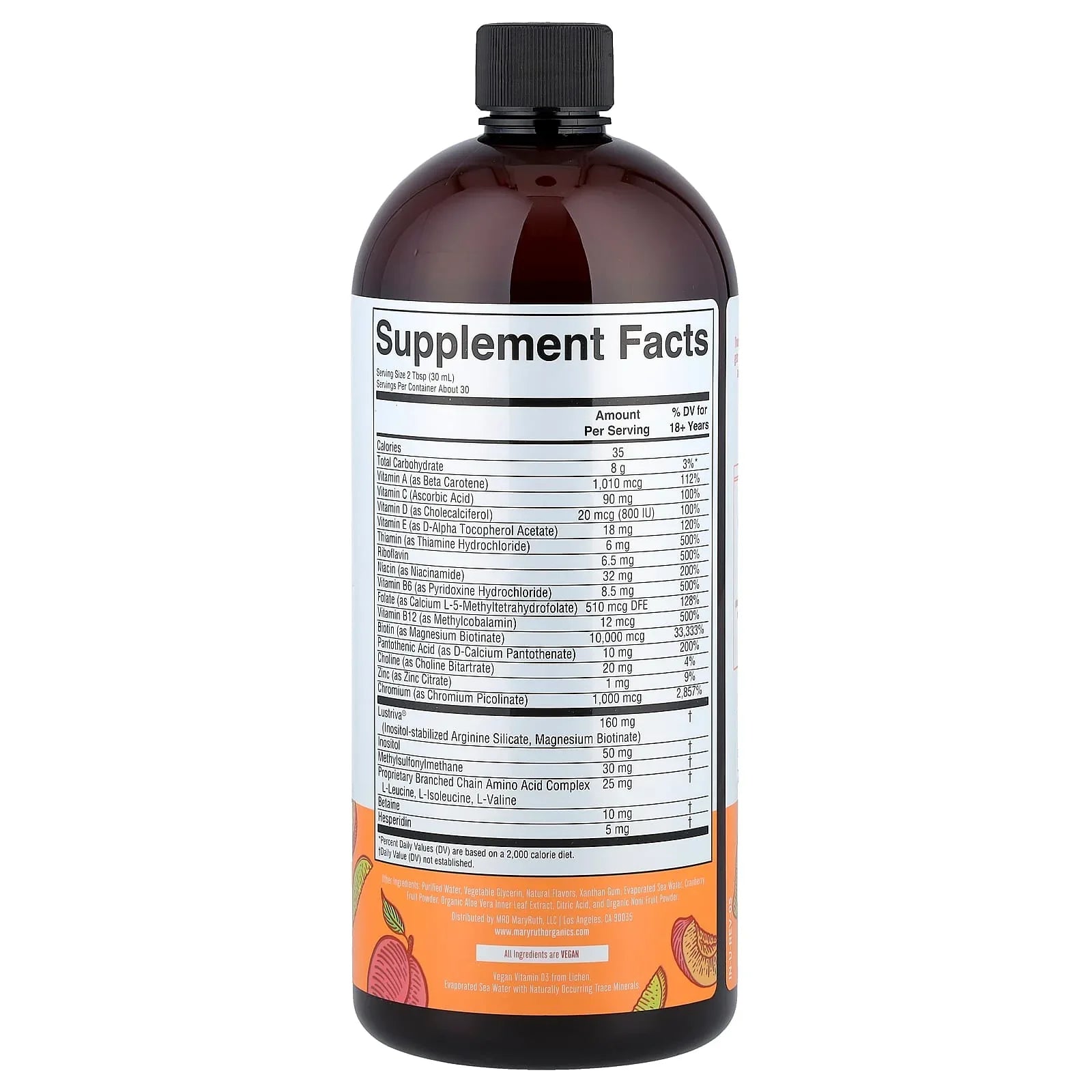 MaryRuth's, Liquid Morning Multivitamin + Hair Growth, Peach Mango, 30 fl oz (887 ml) - USA MEGA SHOP