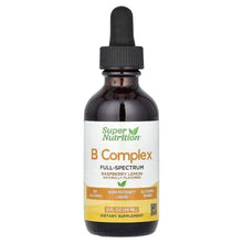 B Complex liquid supplement bottle with dropper, raspberry lemon, 2 fl oz (59 mL)
