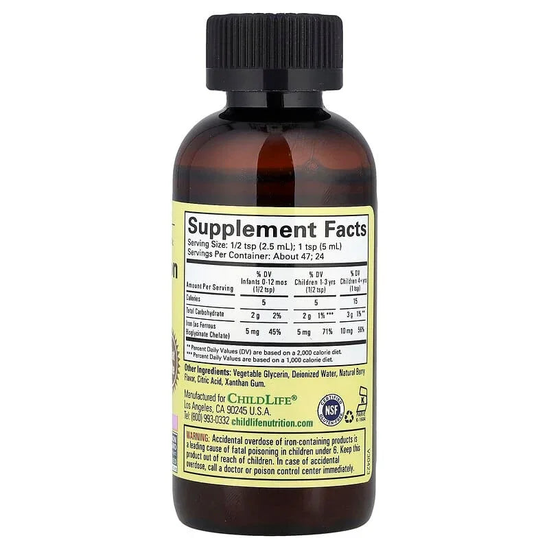ChildLife Essentials, Liquid Iron, Natural Berry, 4 fl oz (118 ml)