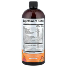 Liquid Morning Multivitamin bottle back label, Peach Mango flavor, 30 fl oz