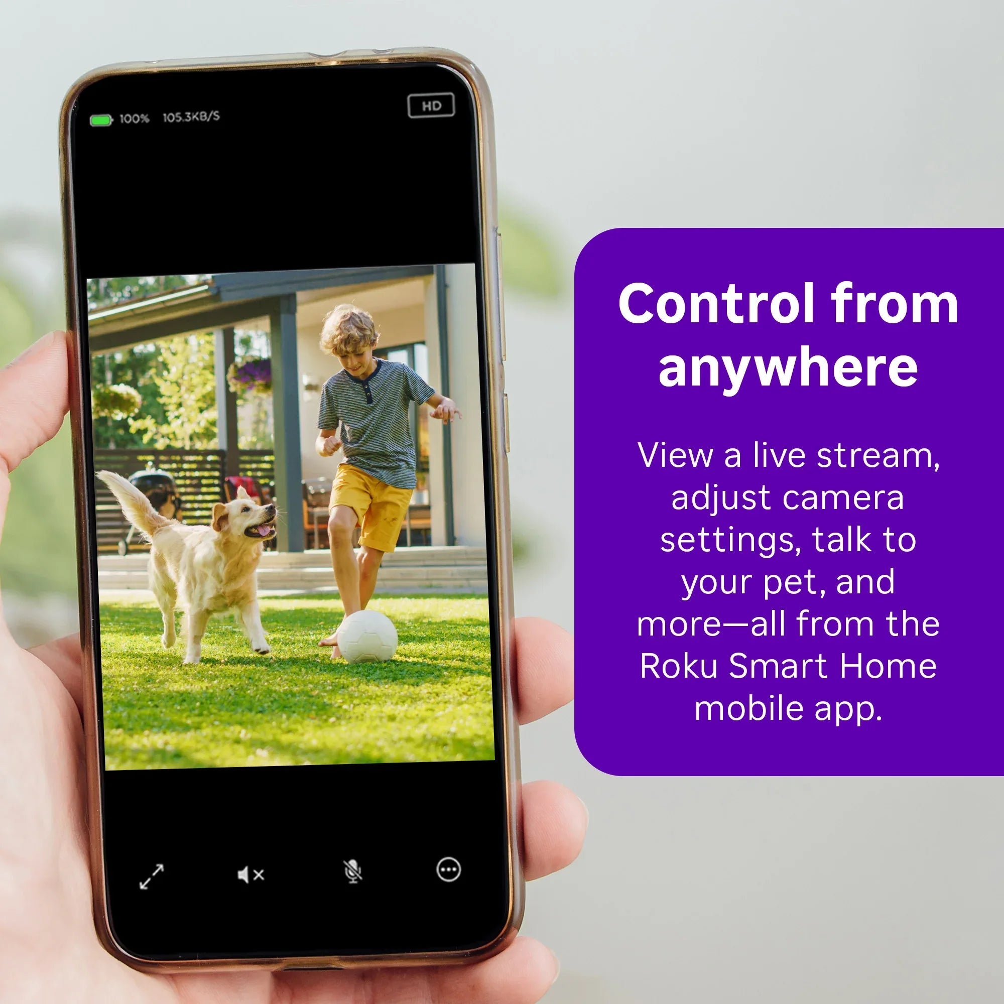 Roku Outdoor Camera SE - Home Security - IP65 Weather Resistant Wired Security Camera with 1080p HD Night Vision