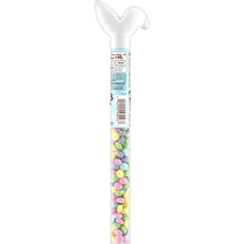 Bunny-shaped M&M's candy cane with pastel candy-filled tube