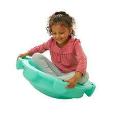 Teal turtle rocking disk with seat and molded hand grips