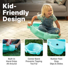 Teal turtle rocking disk top view with center band and rubber feet