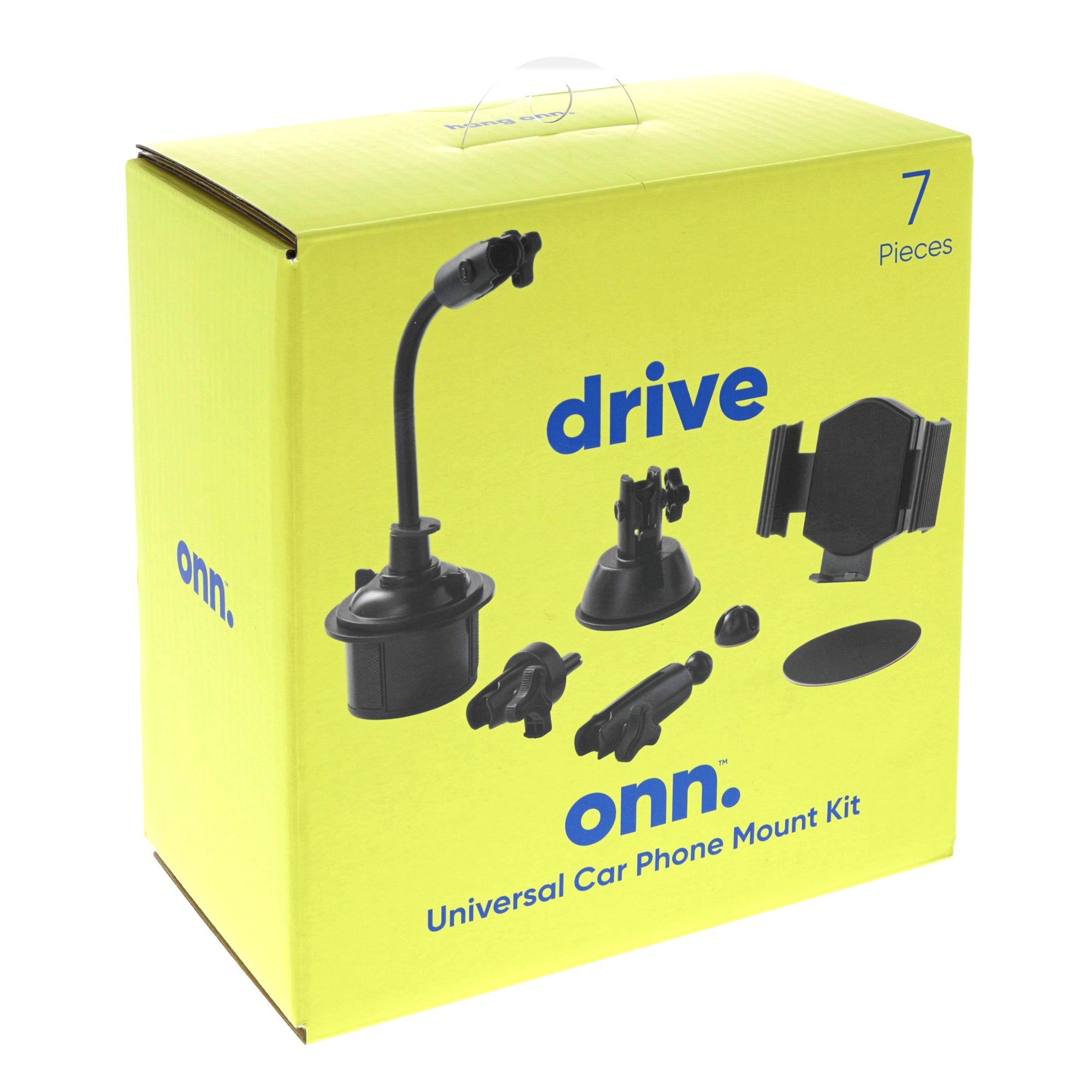 onn. 7-in-1 Universal Car Phone Mount Kit, Cup Holder, Vent, Dash, Windshield with Adjustable Ball Joint