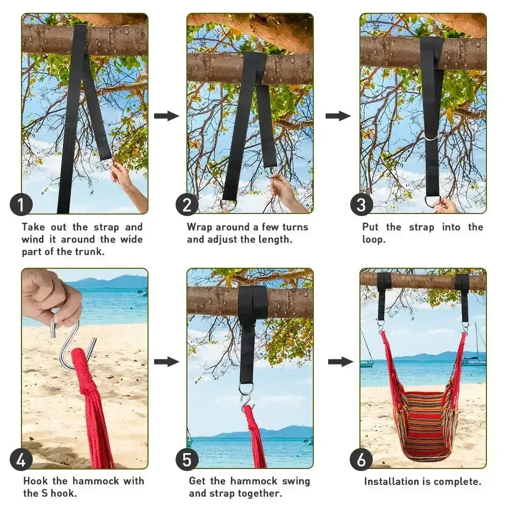 QUANFENG QF Hanging Hammock Chair Patio Indoor and Outdoor Hammock Swing Support 330 lbs