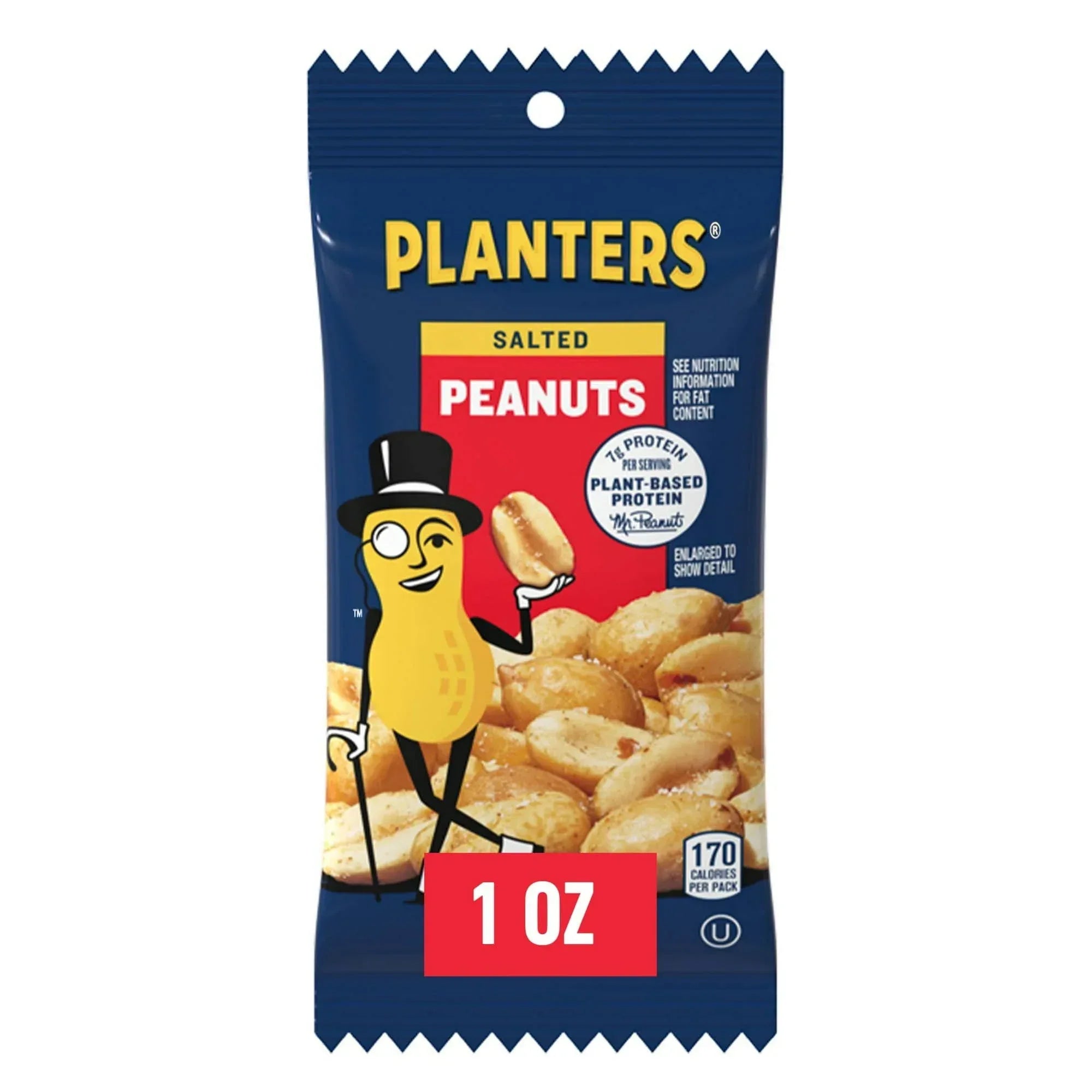 Planters Salted Peanuts, Plant Based Protein, 10-1 oz. Bags