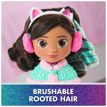 Sweetest Treat Gabby doll head-and-shoulders, pink earmuffs and cat-ear hood