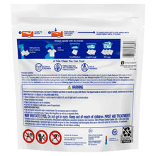 Laundry detergent pacs pouch, unscented, hypoallergenic, back label with directions