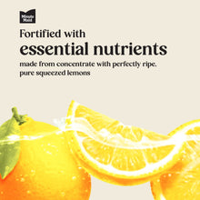 Fortified essential nutrients marketing graphic with lemon and citrus fruit