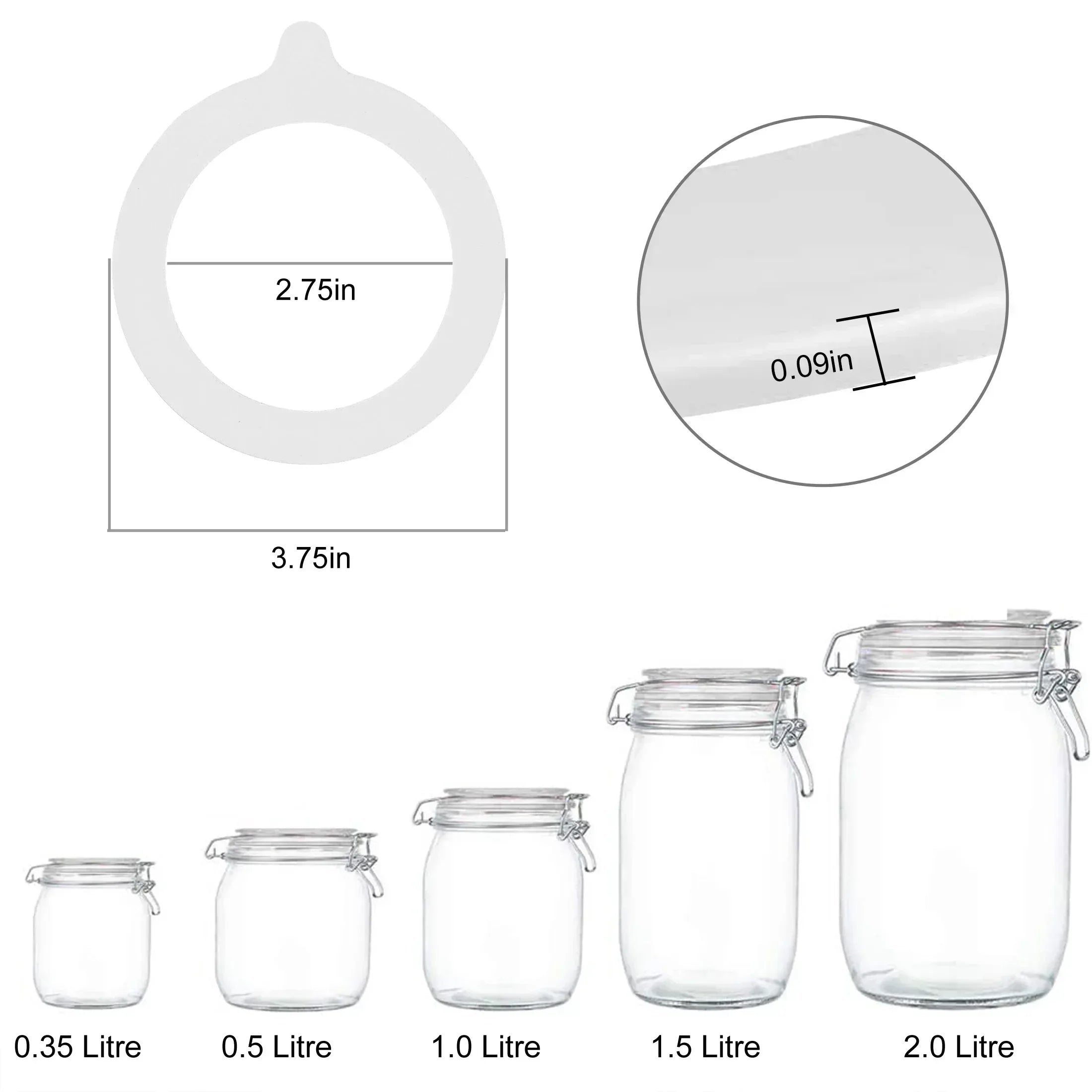 12pcs Silicone Sealing Rings Gaskets for Mason Jar, EEEkit Silicone Seal Rings, Airtight Rubber Seals Rings, Silicone Replacement Gasket for Regular Mouth Canning Jars Lids