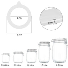 Silicone sealing ring gaskets for mason jar lids with size and jar capacity chart