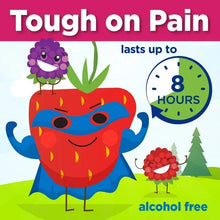 Alcohol-free tough on pain panel for children's ibuprofen, lasts up to 8 hours