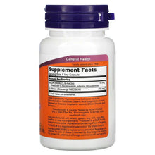 NOW Foods NADH 10 mg supplement bottle back label with Supplement Facts and ingredients