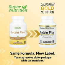 Two supplement bottles, white with gold accent, shown side-by-side for comparison