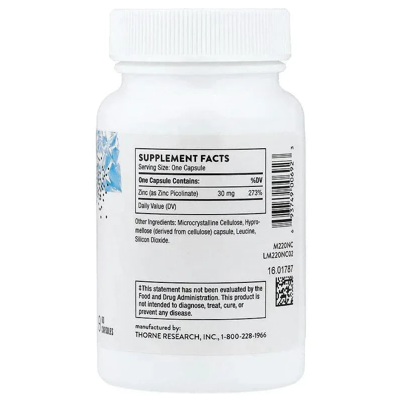 Thorne, Zinc Picolinate, 15 mg, 60 Capsules