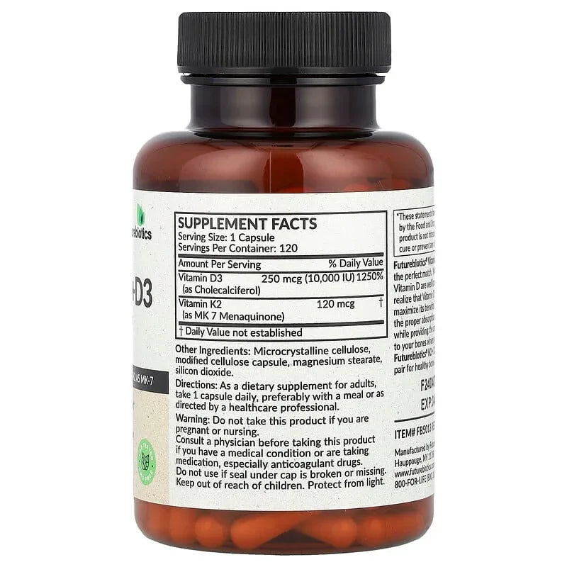 Futurebiotics, Vitamin K2 + D3, Extra Strength, Capsules