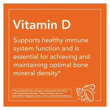 Vitamin D-3 support info card with “Vitamin D” heading and immune/bone message