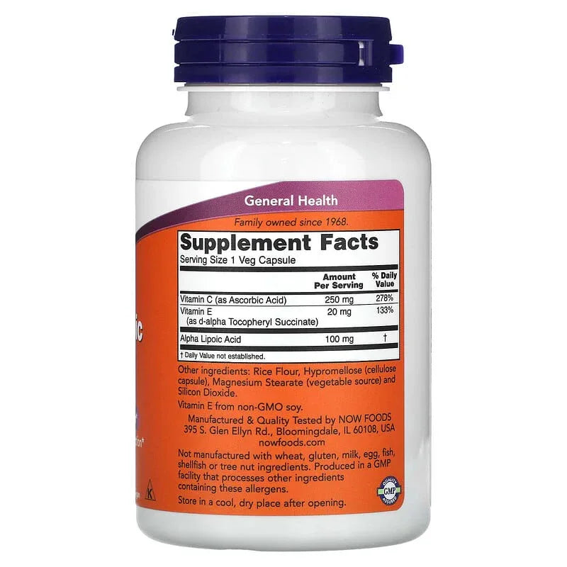 NOW Foods, Alpha Lipoic Acid, Veg Capsules