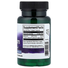 Selenium supplement facts label on vegan capsule bottle, 200 mcg per serving