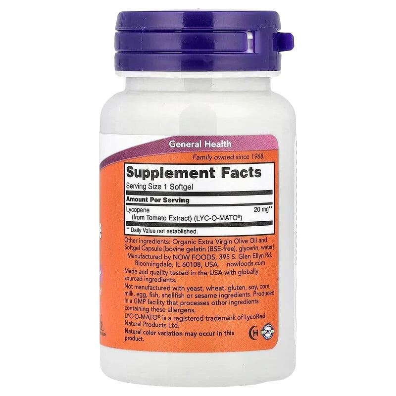 NOW Foods, Lycopene, 10 mg, Softgels