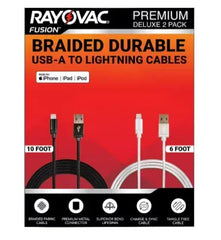 Rayovac USB-A to Lightning Cables, 2 pk.