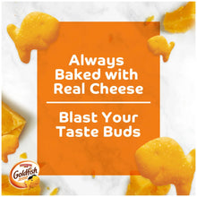 Goldfish Flavor Blasted snack pack with orange cheddar cracker shapes on card backing