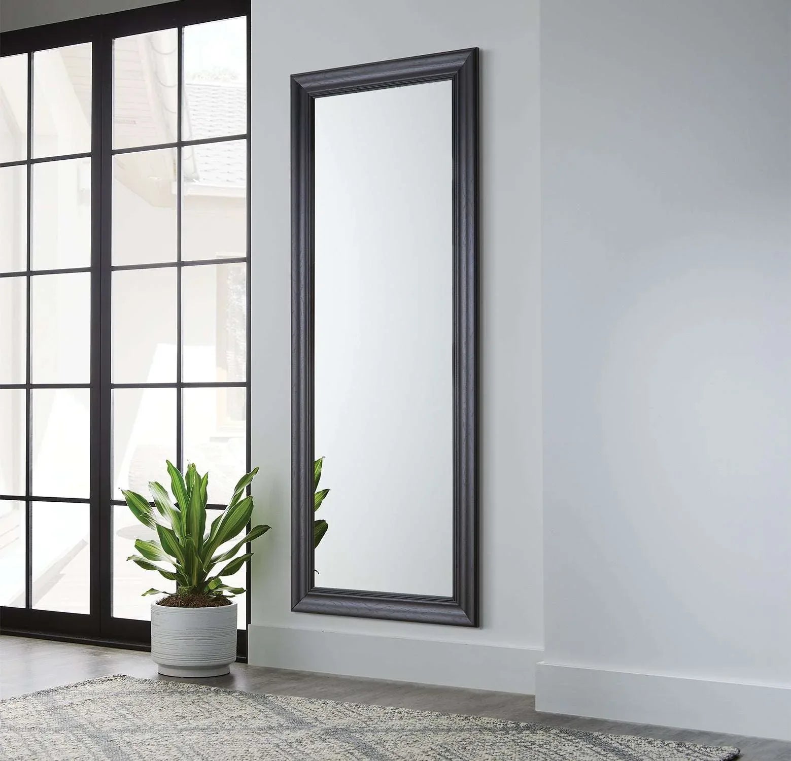 Better Homes & Gardens 27x70 Black Rectangle Large Full-Length Floor Mirror for Bedroom or Entryway