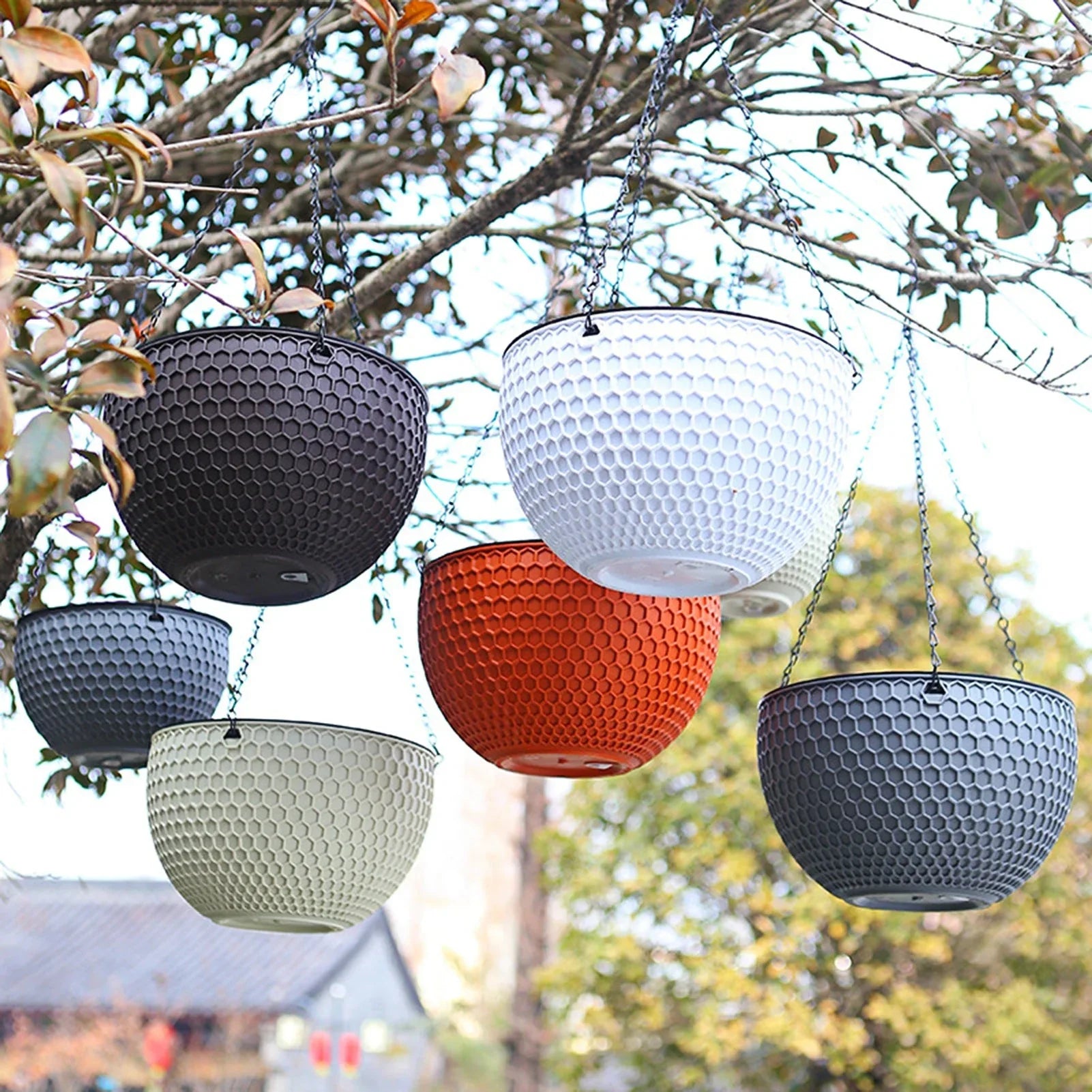 Visland Hanging Planters Self Watering Hanging Basket for Indoor Outdoor Plants Flower Plant Pot - USA MEGA SHOP