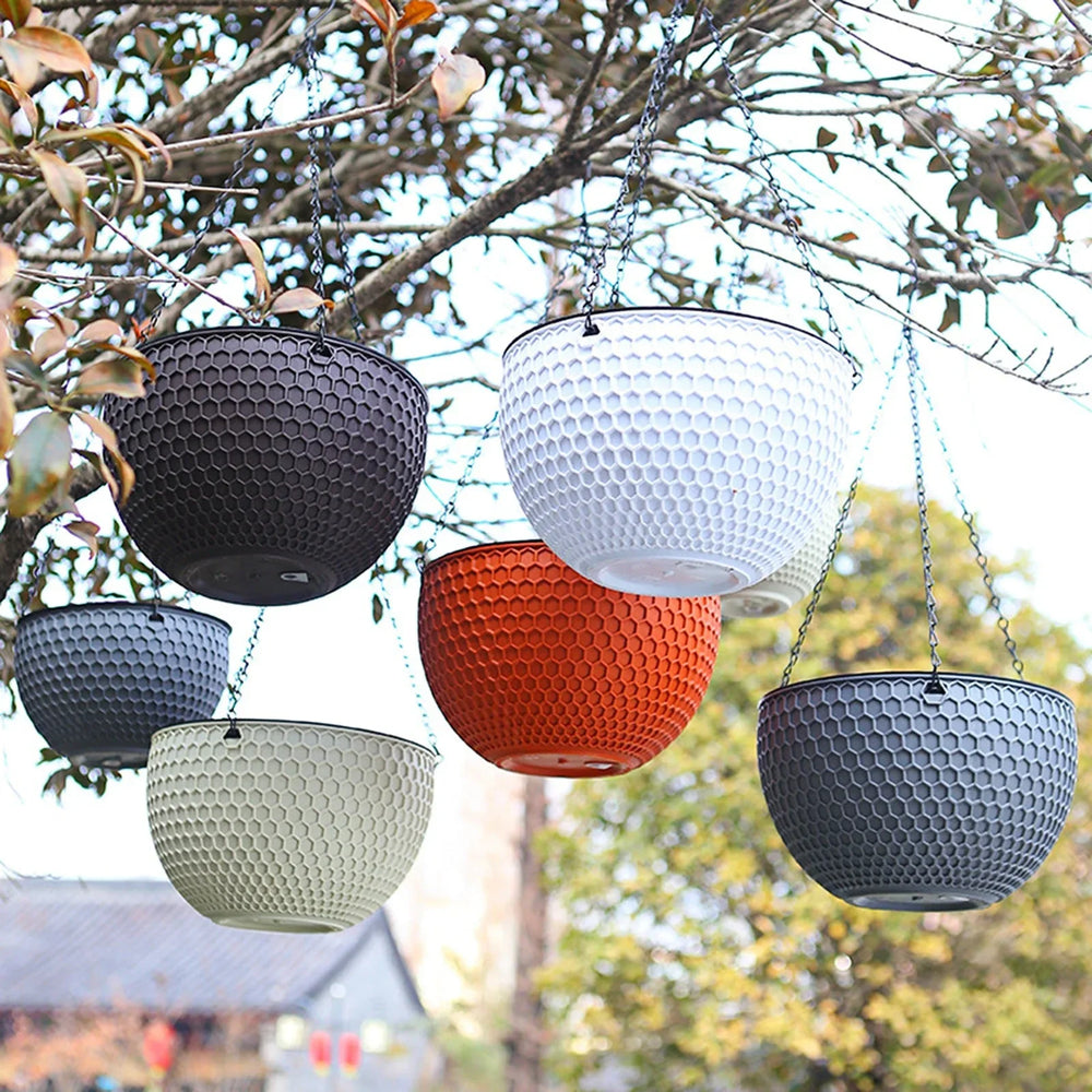 Visland Hanging Planters Self Watering Hanging Basket for Indoor Outdoor Plants Flower Plant Pot - USA MEGA SHOP