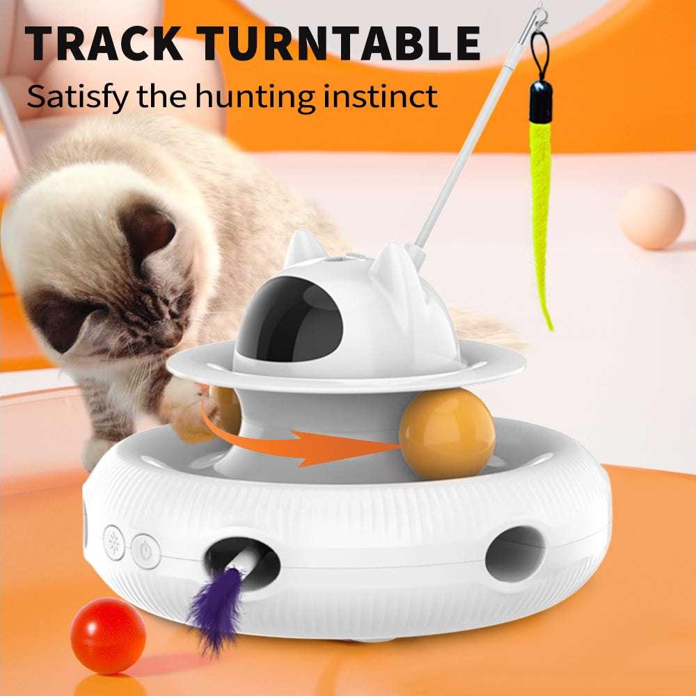 Cornmi Extendable Laser Feather USB Rechargeable Cat Teaser Wand, White - USA MEGA SHOP