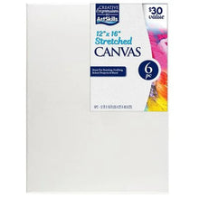 Stretched blank canvas panel with white primed surface, 12 x 16 in