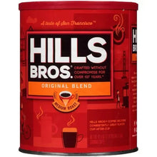 Hills Bros Original Blend ground coffee can, red front label with Medium Roast cup emblem