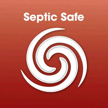 Toilet paper theme graphic with 'Septic Safe' swirl icon