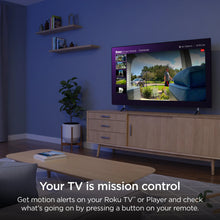 TV on-screen controls showing motion alerts for the smart doorbell