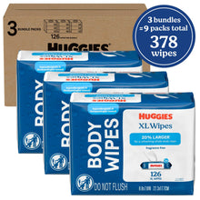 Huggies XL unscented wipes bundle, multiple packs in a cardboard shipper box