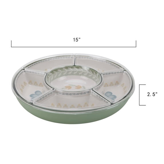 Better Homes and Gardens Floral Bamboo Melamine Chip and Dip Tray