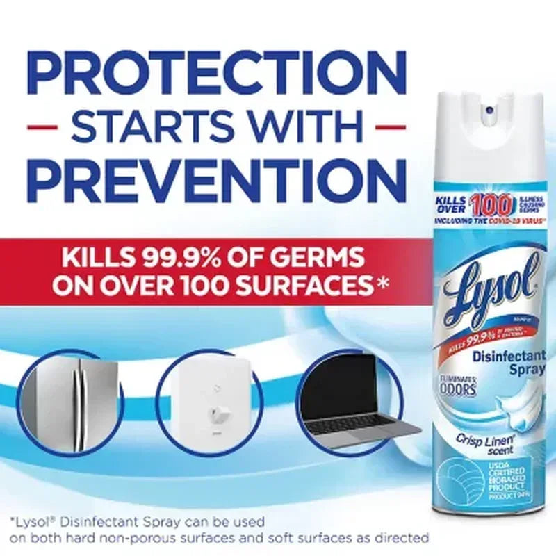 Lysol Disinfectant Spray, Crisp Linen (19 Oz., 3 Pk.)