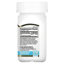 Iron 65 mg supplement bottle back label with Supplement Facts and ingredients
