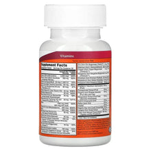 NOW Eve tablets bottle back label with Supplement Facts and ingredient list, white cap
