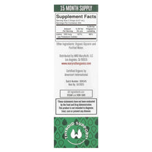 Iodine organic liquid drops supplement facts panel on back label