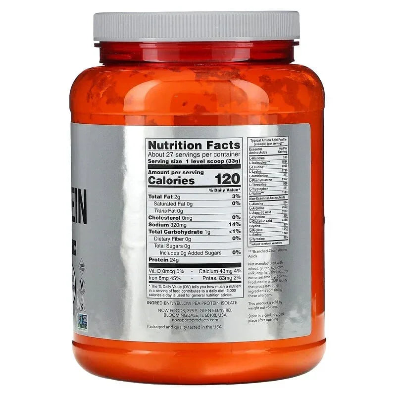 NOW Foods, Sports, Pea Protein Powder, Creamy Chocolate, 2 lbs (907 g)