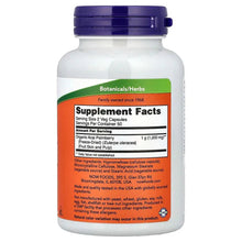 Freeze-dried acai supplement bottle back label with Supplement Facts panel