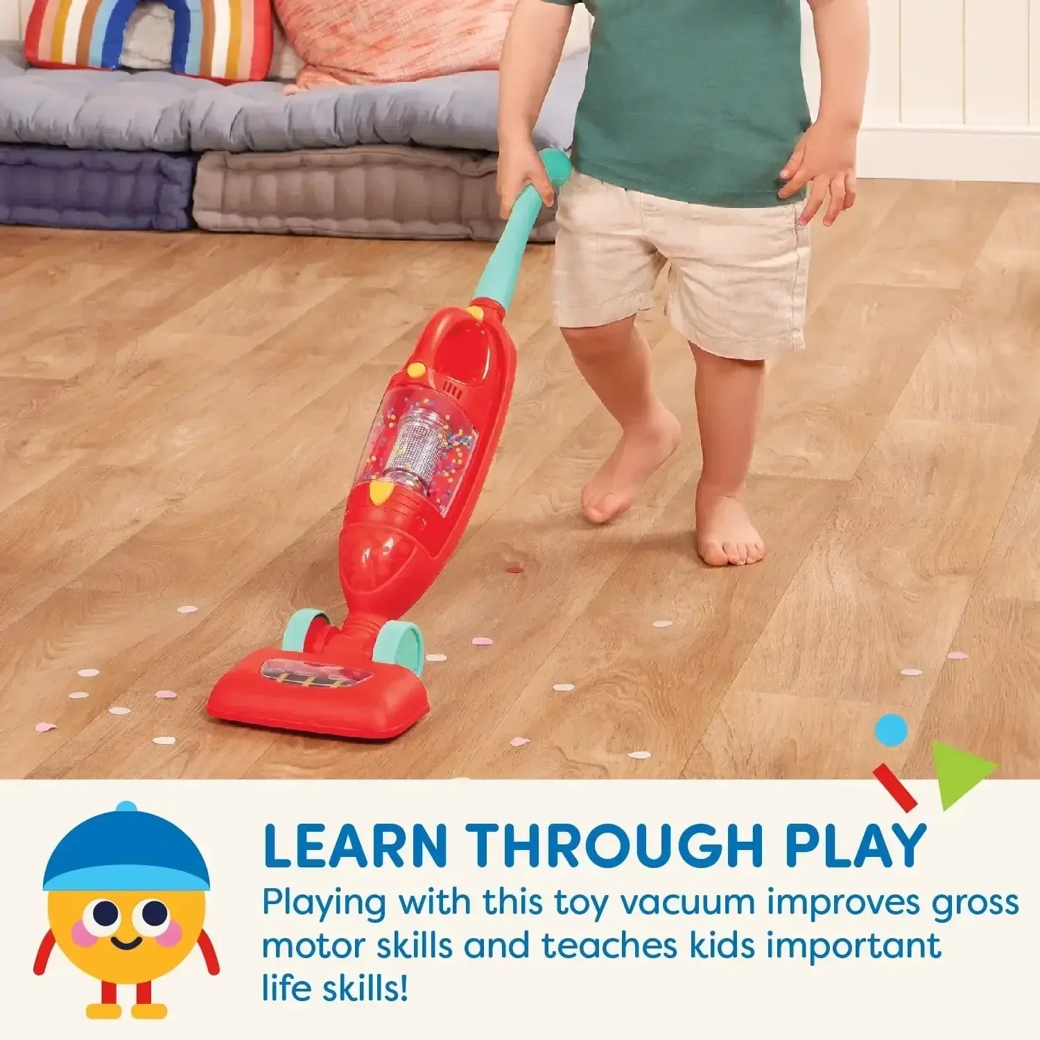 Battat Tidy Tot Vacuum with Plastic Handheld Vacuum and Real Suction, Toddler and Preschool Toys - USA MEGA SHOP