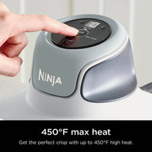 White Ninja Crispi air fryer with control dial on top and display panel