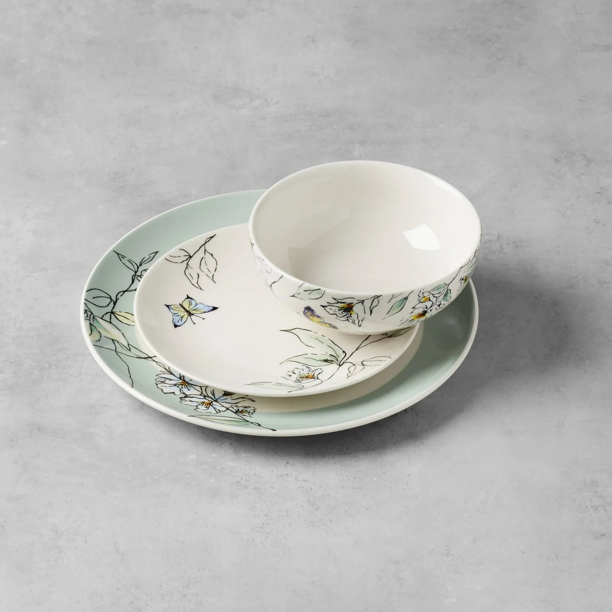 Oneida Entertain 365 12-Piece Botanica Dinnerware Set (Service for 4)